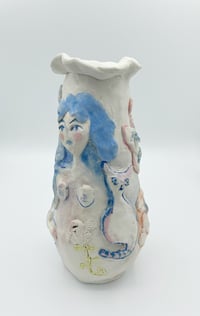 Image 1 of Blue Pansy Goddess Vase