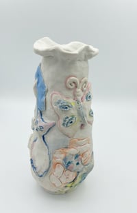 Image 2 of Blue Pansy Goddess Vase