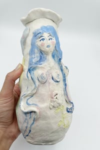 Image 4 of Blue Pansy Goddess Vase