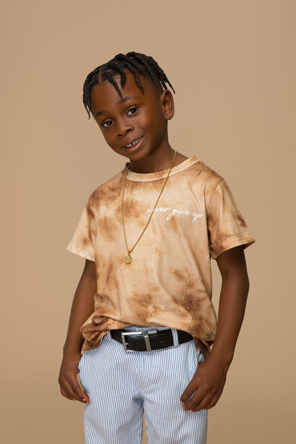 Never Give Up Tee - Brown
