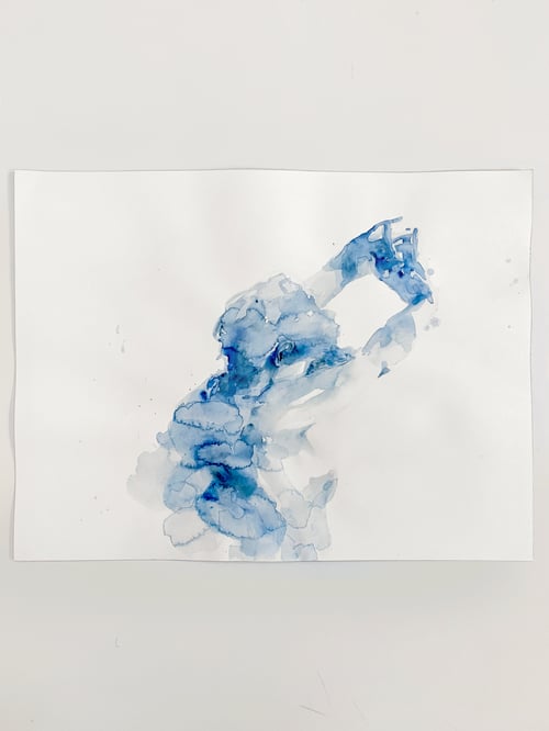 Image of stretching in blue (60x40 cm)