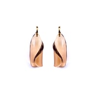 Image 1 of PETALS ON CREOLES _ EARRINGS E3 CHAMPAGNE