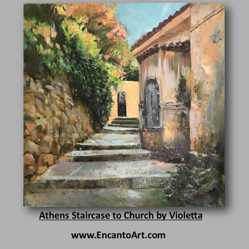 Image of Athens Staircase to Church by Violetta Chandler