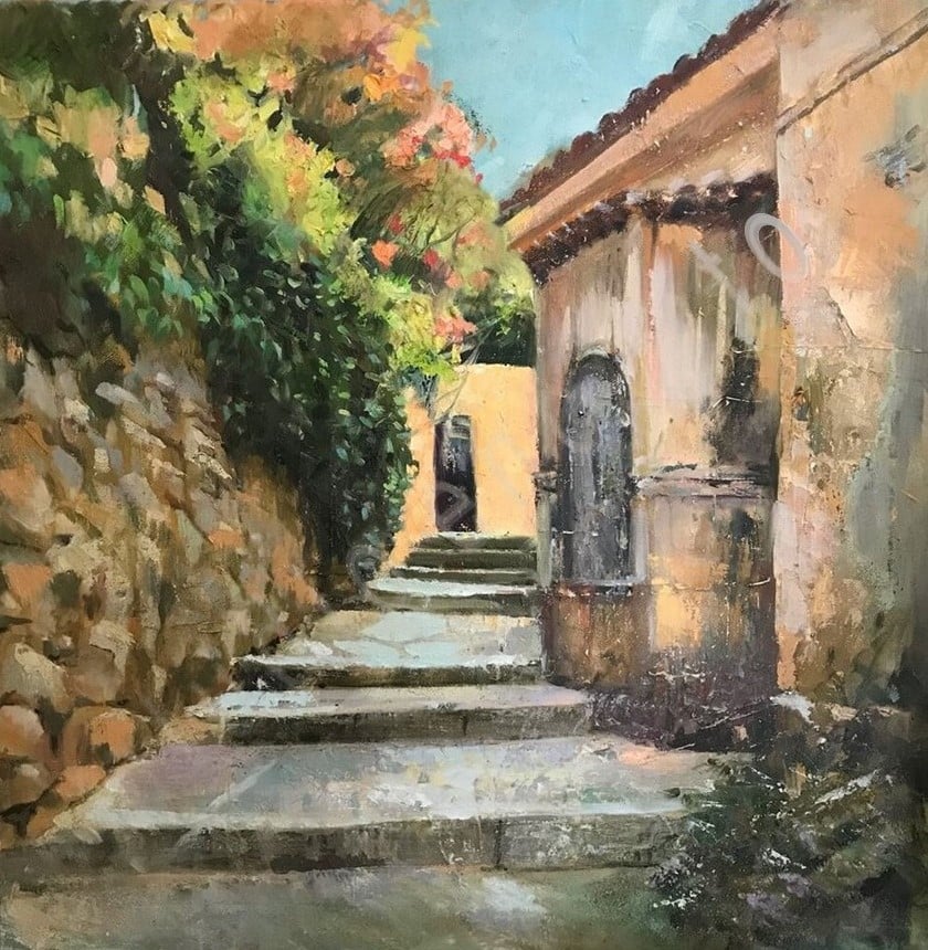 Image of Athens Staircase to Church by Violetta Chandler