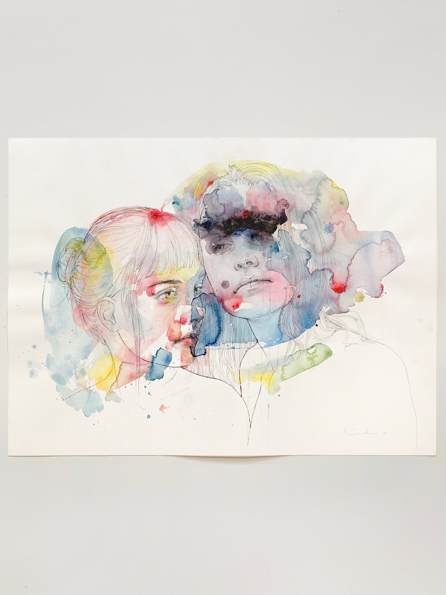 Agnes-Cecile looking for you in my own color wave (60x45 cm)