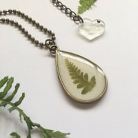 Image 3 of Real Fern Leaf Resin Pendant with Bronze Frame