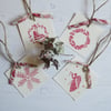 Gift Tags - Set of 4 - Red