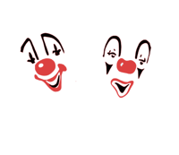 wonky clown faces