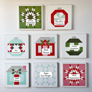 Image of Set of 4 - MIX & MATCH Christmas Barn Quilts