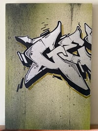 Image 1 of GESER Hand Painted "GE" Wood Panel