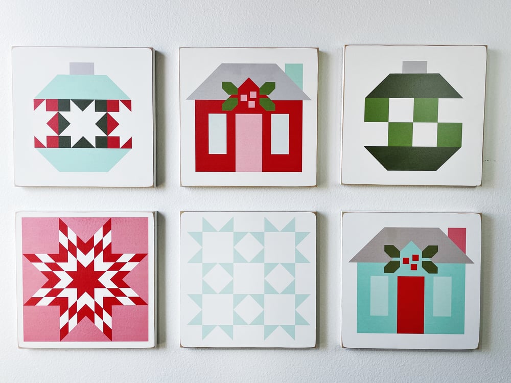 Image of Set of 6 - NEW!! Christmas Barn Quilts