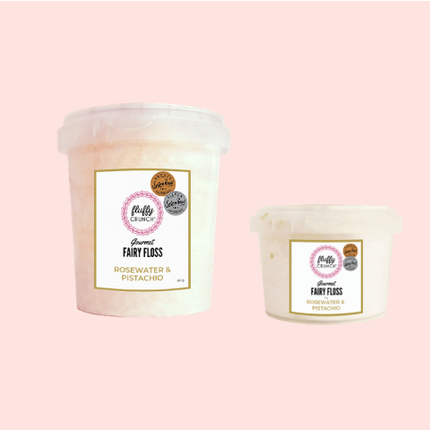 Image of Rosewater and Pistachio - Fluffy Crunch Fairy Floss (50g)