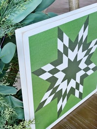 Image 2 of GREEN NANTUCKET - Christmas - 11" Wood Barn Quilt