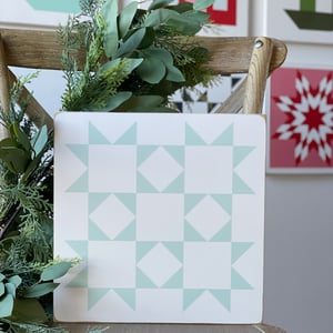 Image of Aqua Star Bright - NEW! Christmas Barn Quilt