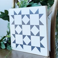 Image 2 of BLACK STAR BRIGHT - Bonnie & Camille - 11" Wood Barn Quilt