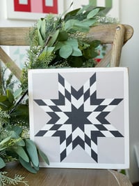 Image 1 of Black + Gray Nantucket - B&C Wood Barn Quilt