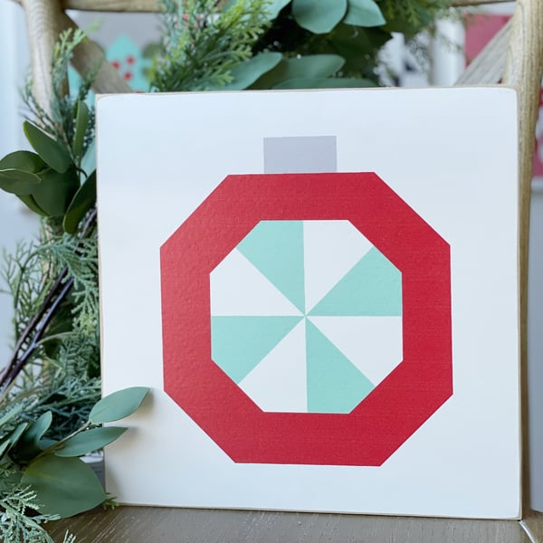 Image of Pinwheel Ornament - NEW! Christmas Barn Quilt