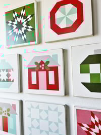 Image 3 of SET of 8 - CHRISTMAS - 11" Wood Barn Quilts