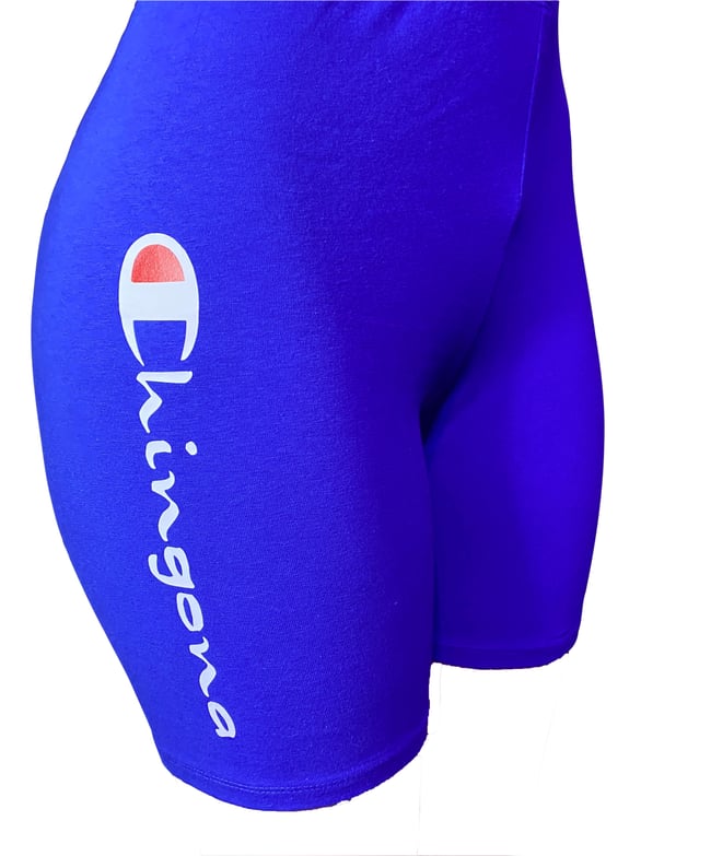 "Chingona" Biker Shorts Set ROYAL BLUE