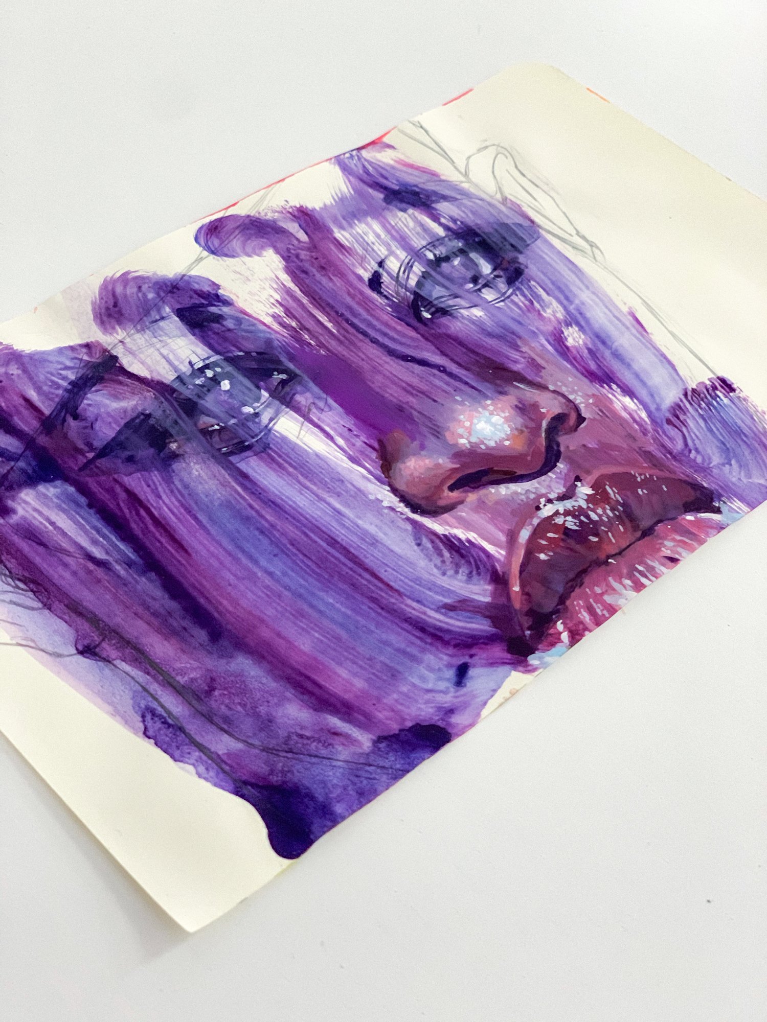 Agnes-Cecile violet strokes (21x13 cm)