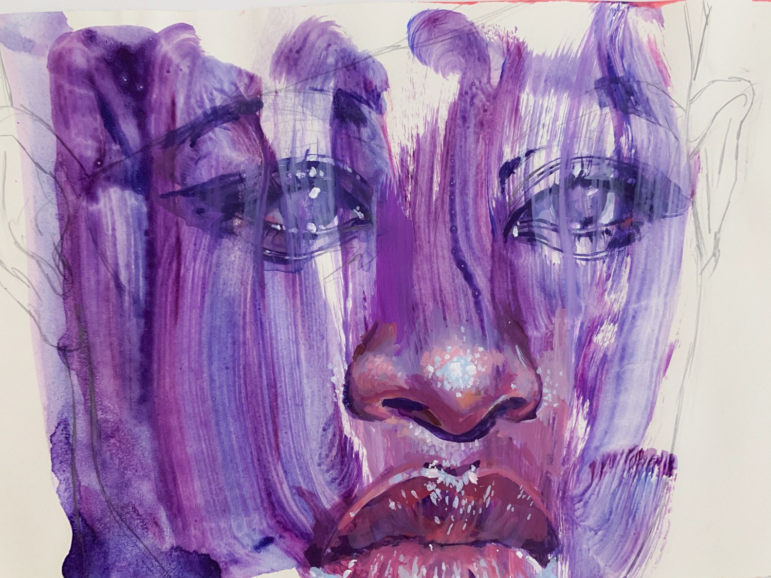 Agnes-Cecile violet strokes (21x13 cm)