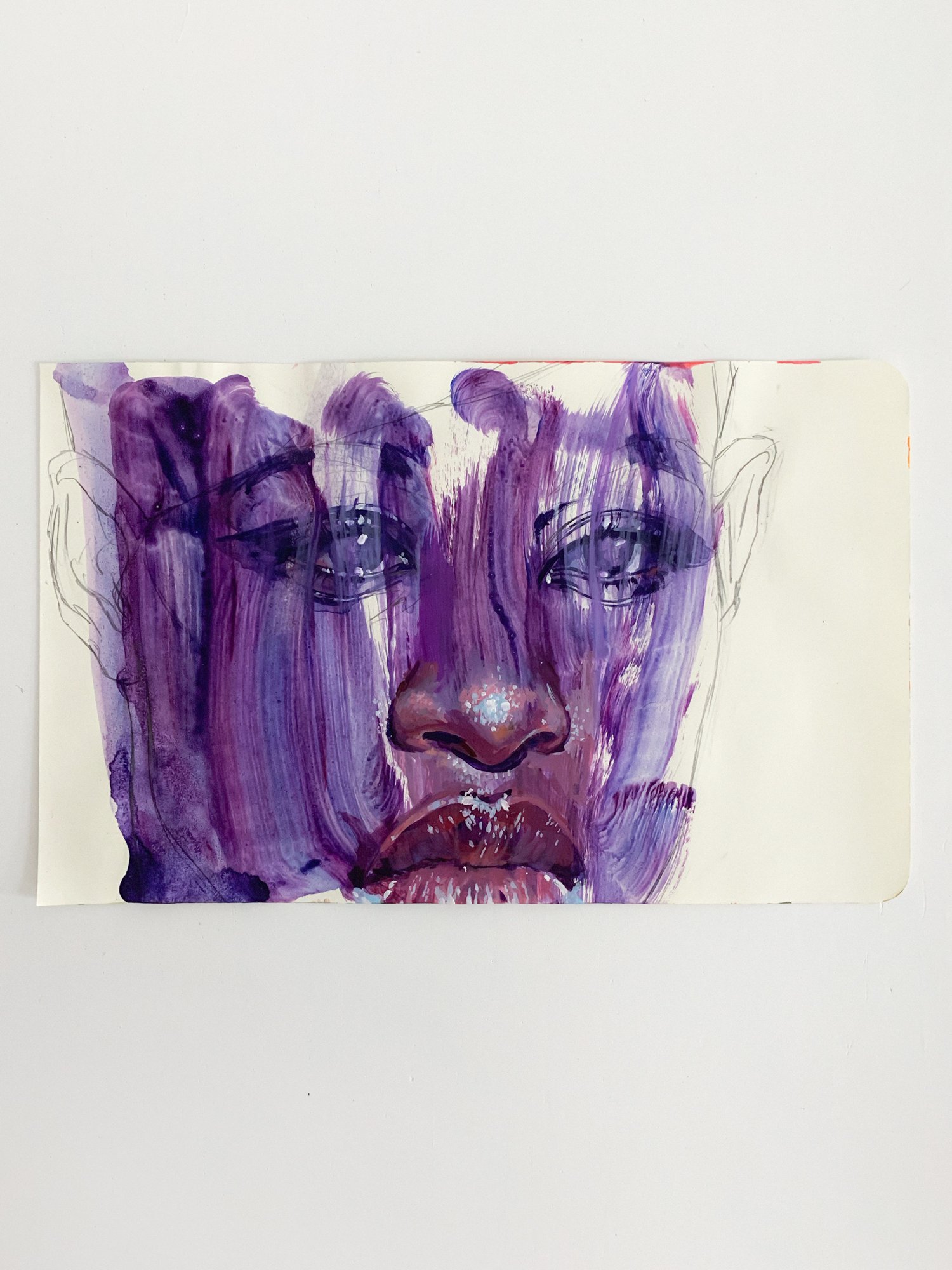 Agnes-Cecile violet strokes (21x13 cm)