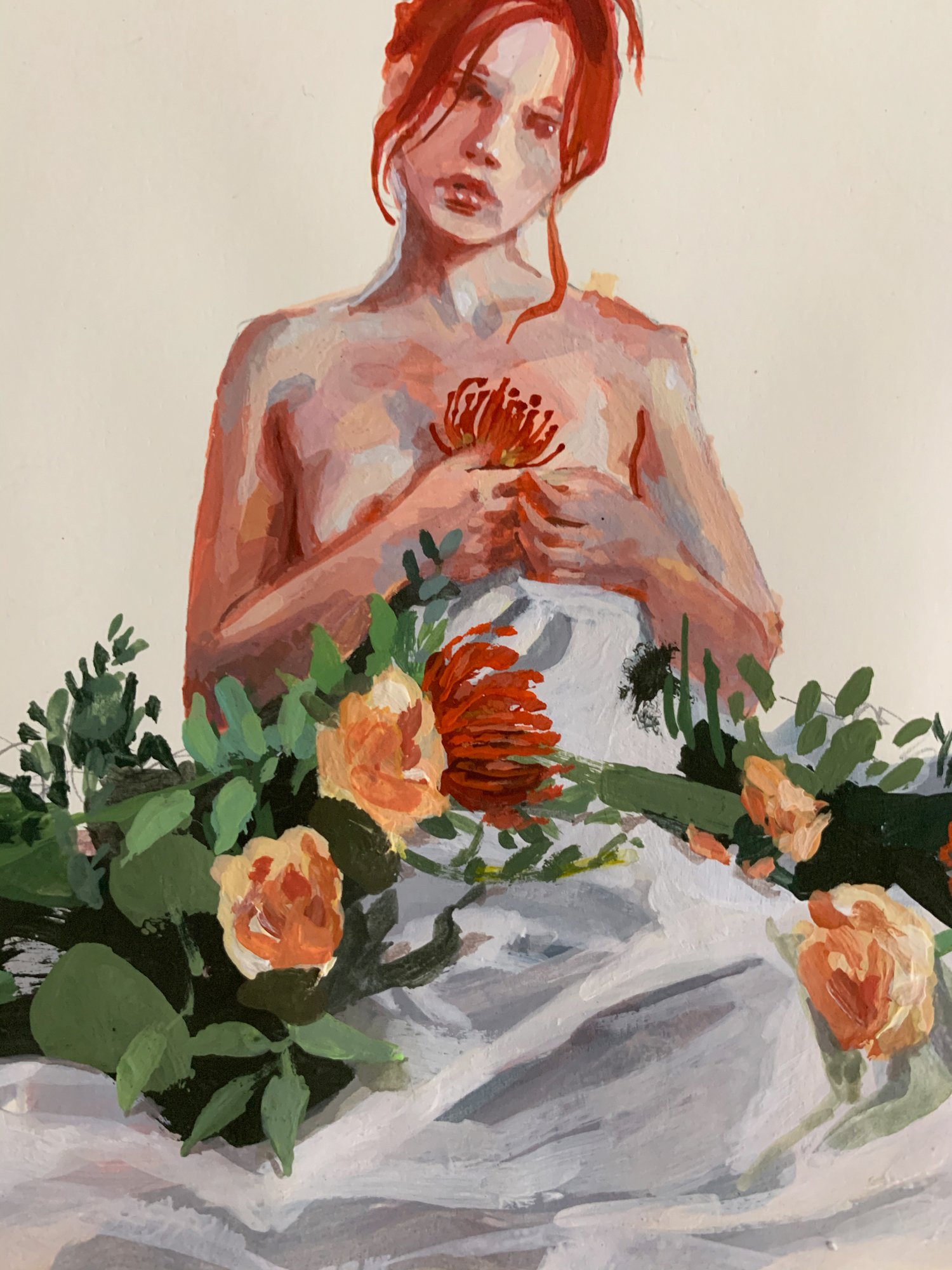 Agnes-Cecile bouquet dress study (21x13 cm)