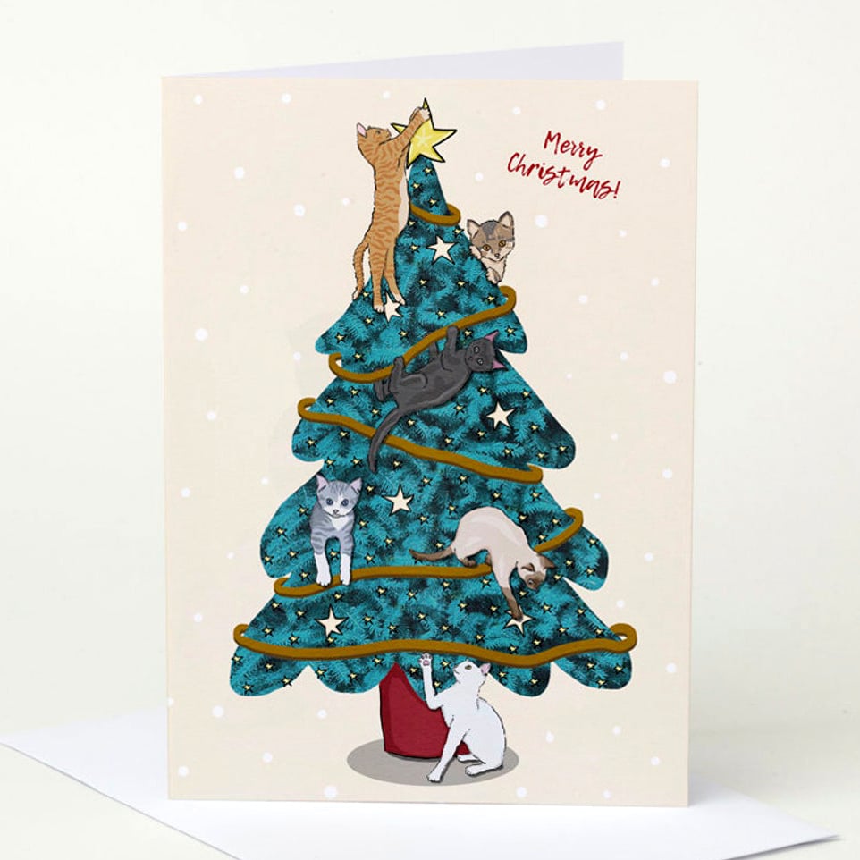 Image of Cat Tree Christmas Card