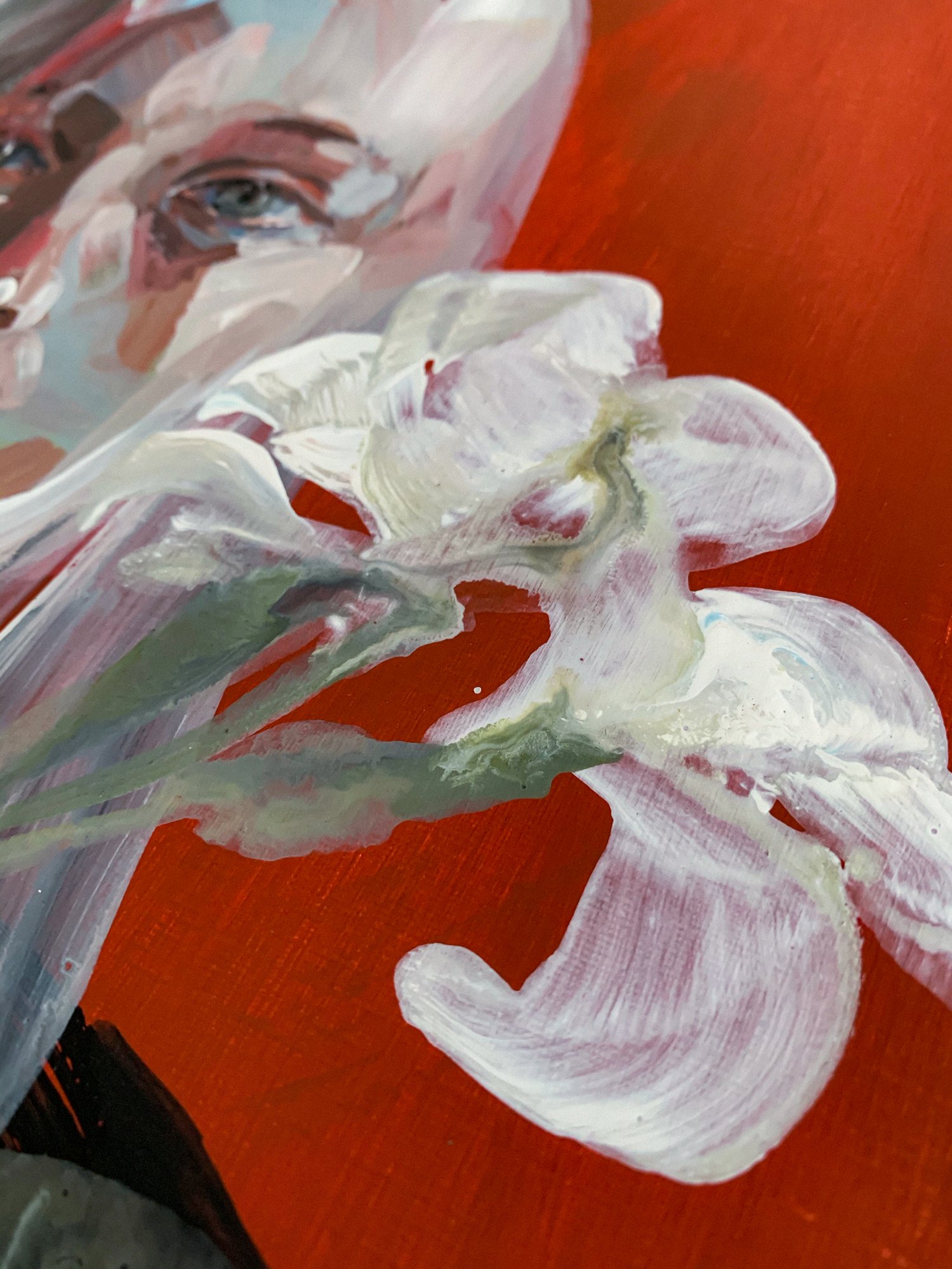 Agnes-Cecile white iris II (40x26 cm)