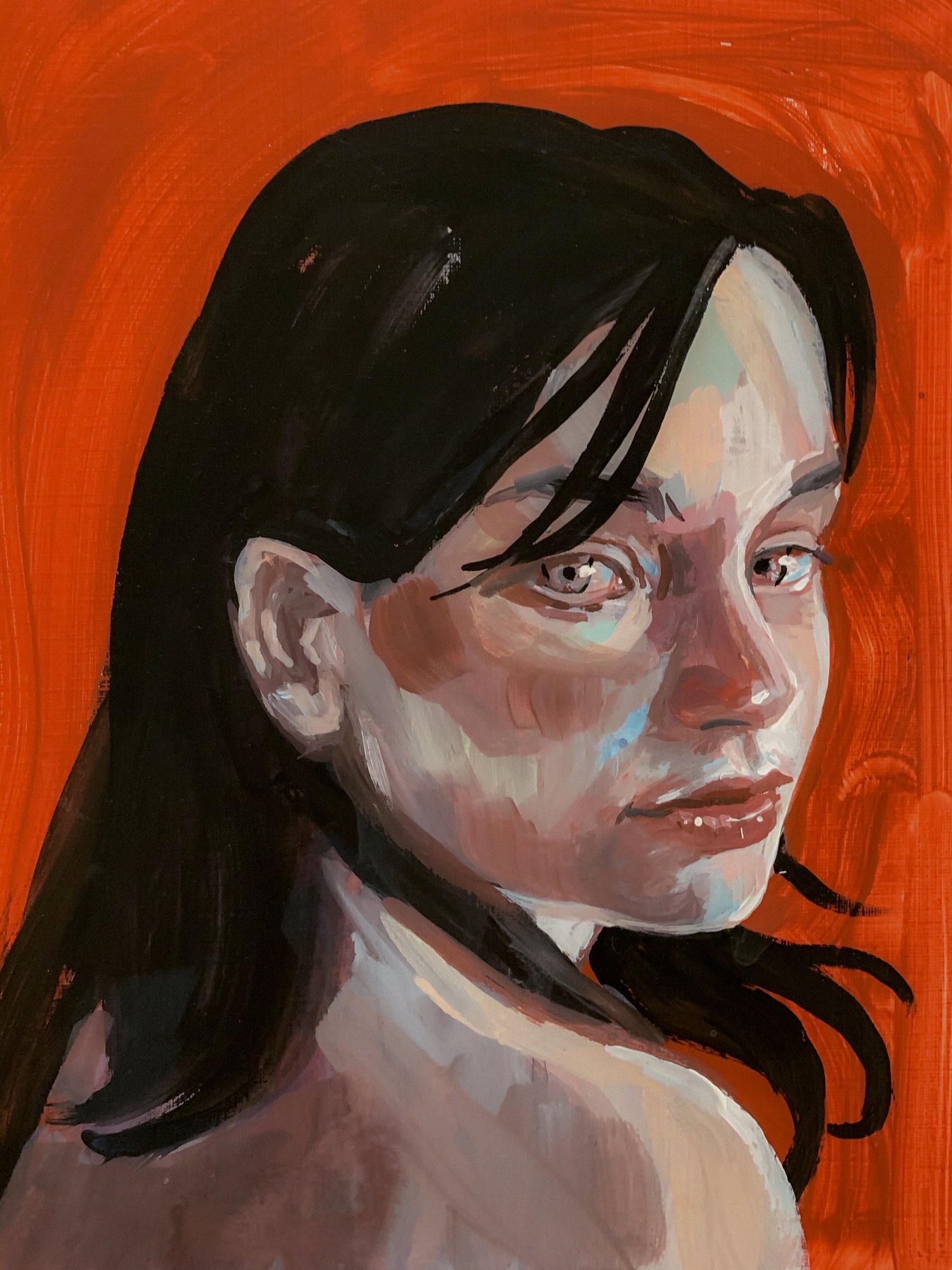 Agnes-Cecile red study (20x23 cm)