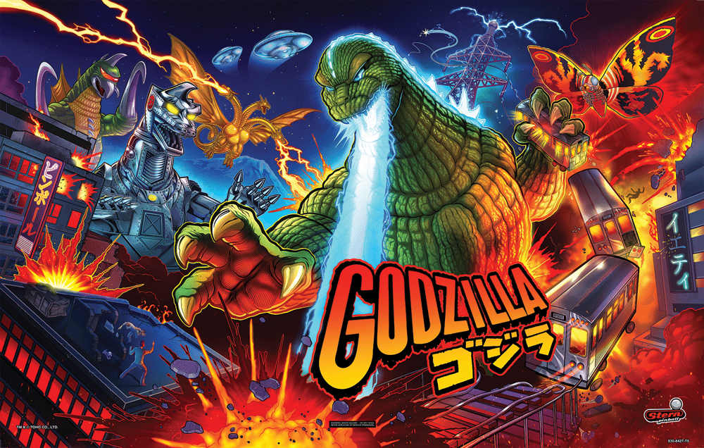 Image of Godzilla Pinball Signed Translites