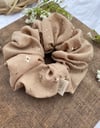 Taupe Eyelet Scrunchie