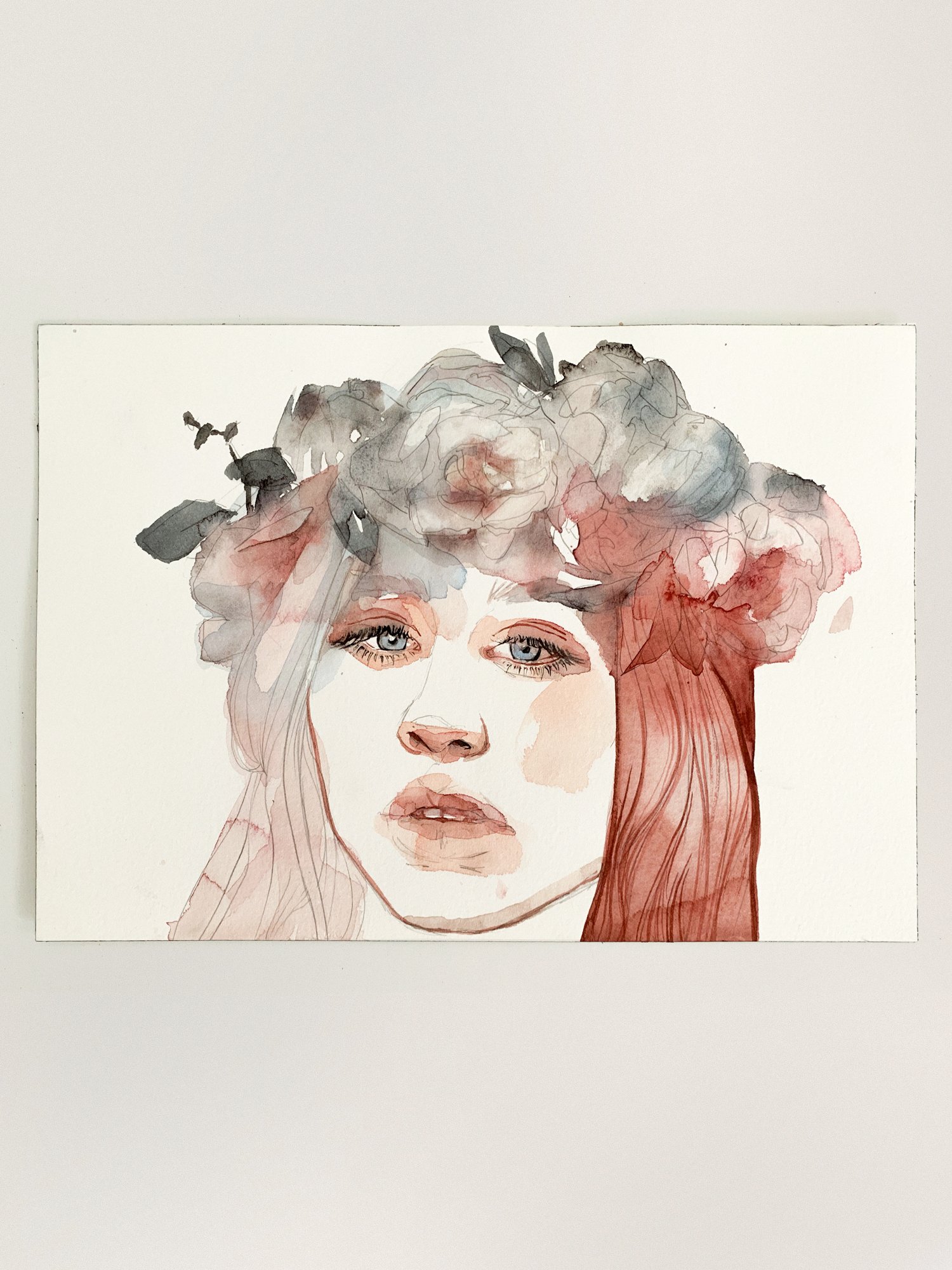 Agnes-Cecile pink flowers (25x18 cm)