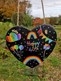 Image 3 of Rainbow birthday heart 30th 40th 50th 70th