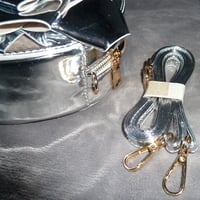 Image 3 of SILVER GLITZ UNIQUE RIBBON HAND BAG PURSE