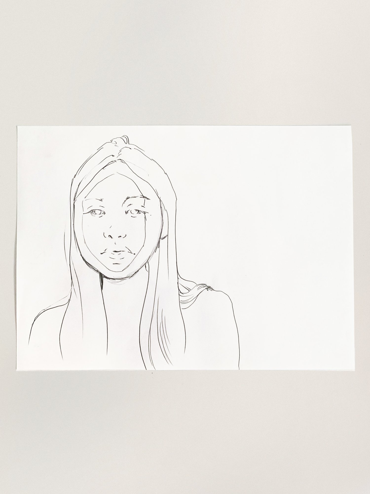 Agnes-Cecile mask pencil sketch (33x24cm)