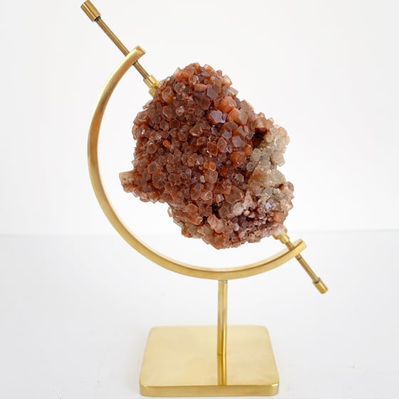 Image of Aragonite no.102 + Brass Arc Stand