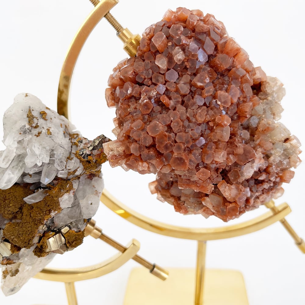 Image of Aragonite no.102 + Brass Arc Stand