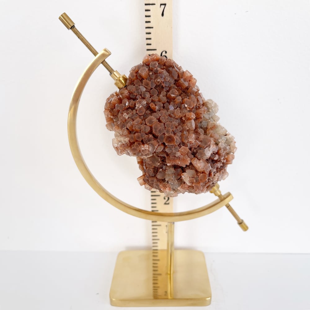 Image of Aragonite no.102 + Brass Arc Stand