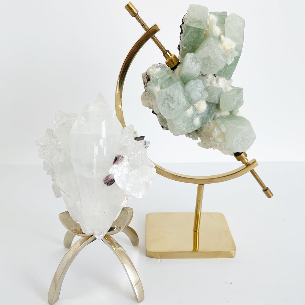 Image of Apophyllite no.33 + Brass Claw Stand