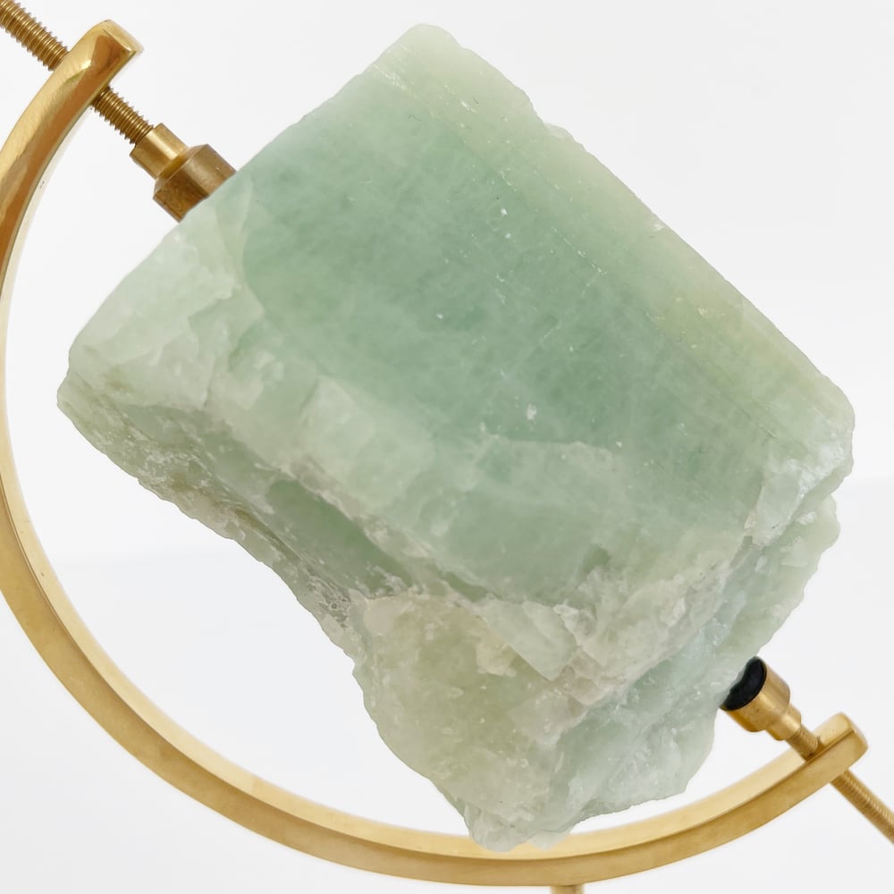 Image of Aquamarine no.56 + Brass Arc Stand