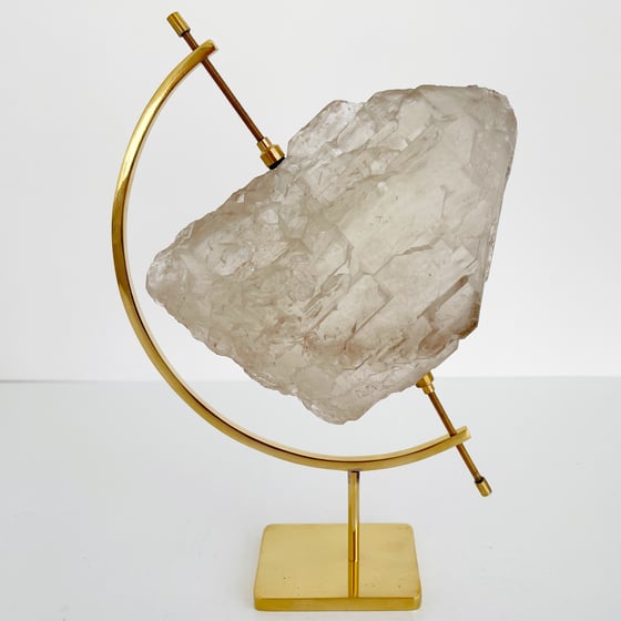 Image of Elestial Smoky Quartz no.167 + Brass Arc Stand