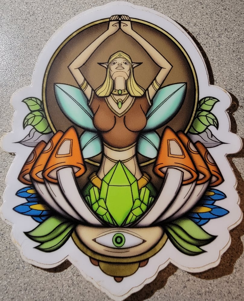 Image of Hooping mushroom fairy stickers