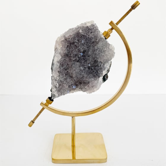 Image of Amethyst no.21 + Brass Arc Stand