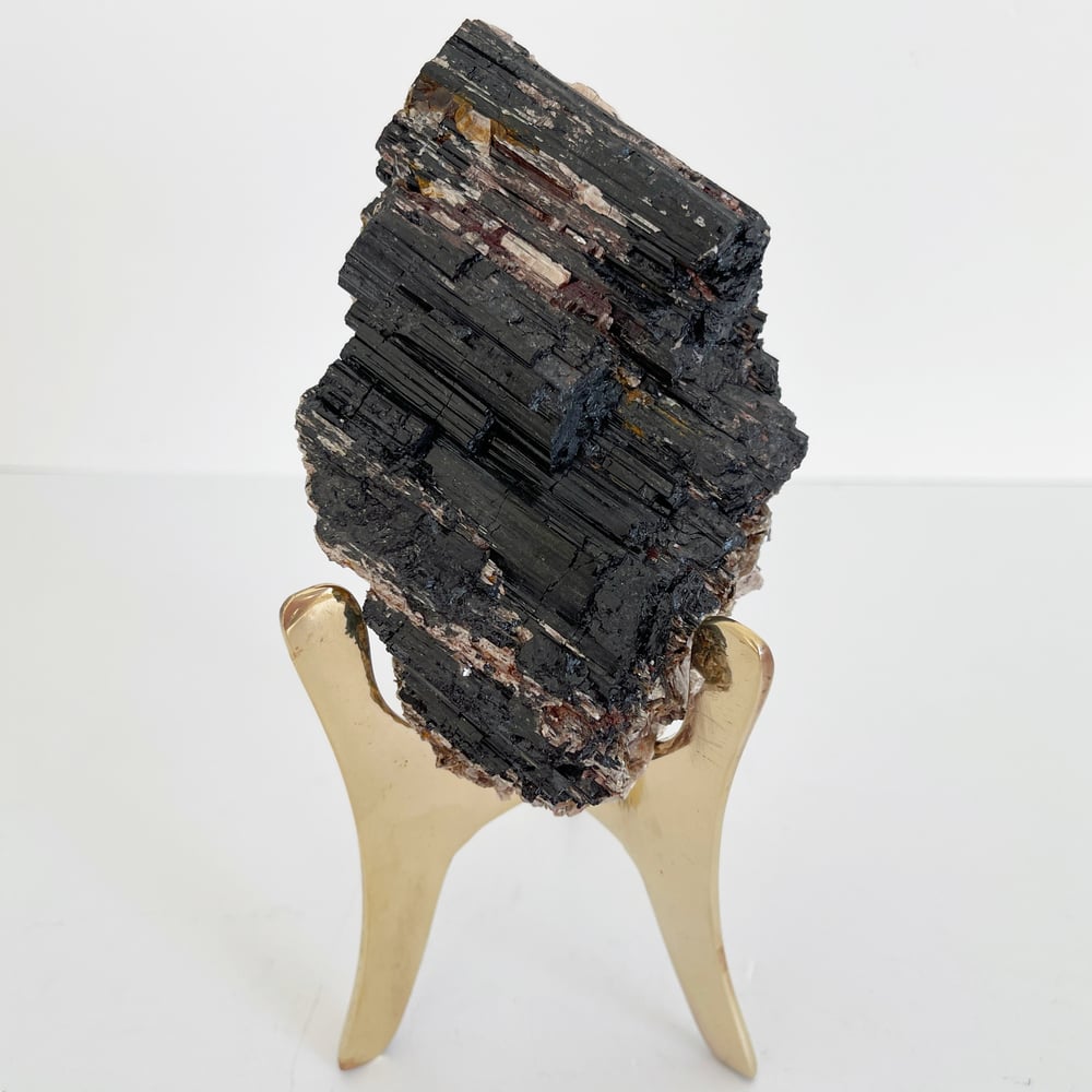 Image of Mica/Black Tourmaline no.96 + Brass Stand