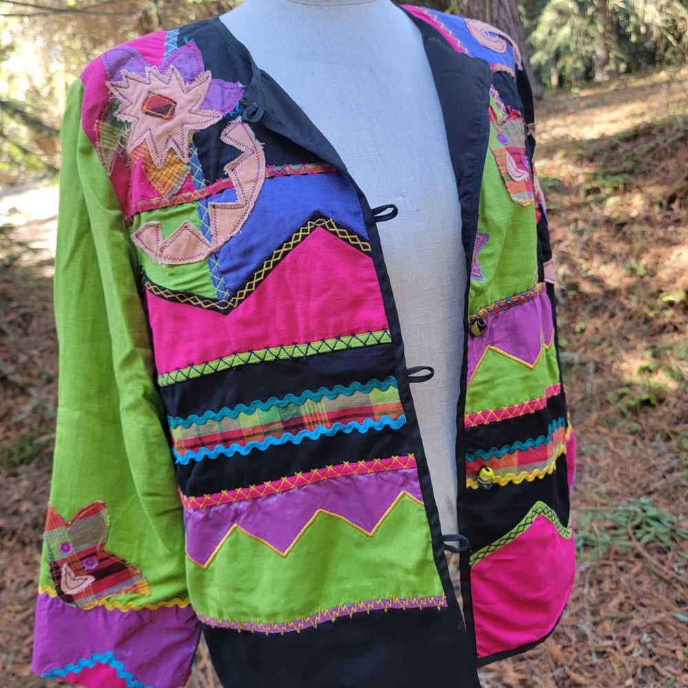 Image of Colorful patchy jacket