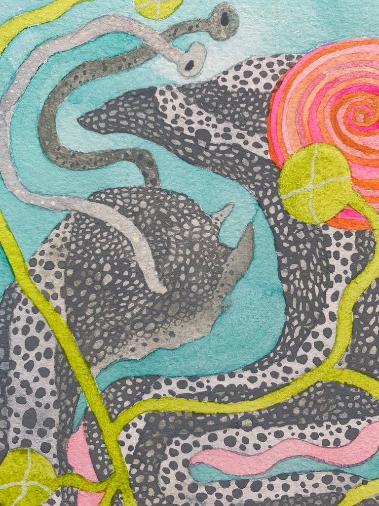 Snail – original painting on paper Image 2