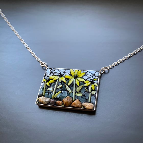 Image of Black Eyed Susans Micro Mosaic Pendant