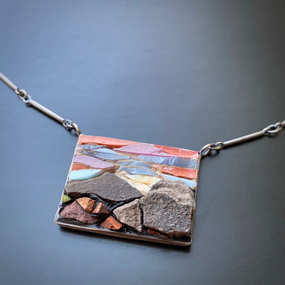 Image of Mountain Sunset Micro Mosaic Pendant