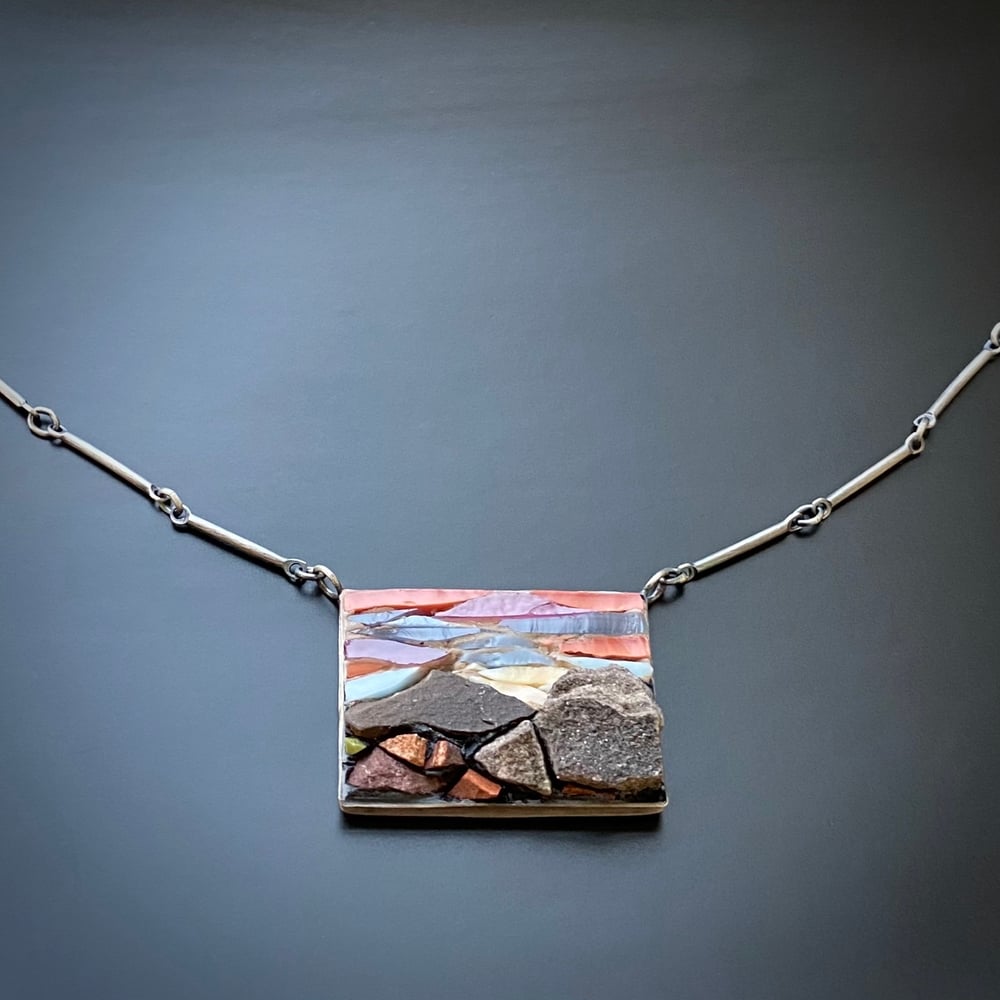 Image of Mountain Sunset Micro Mosaic Pendant